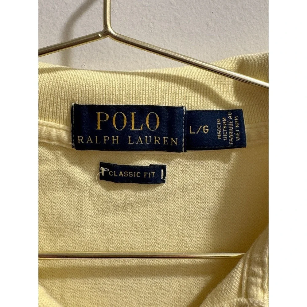 Polo Ralph Lauren Yellow Short Sleeve Size Large Men's Shirt Classic Fit